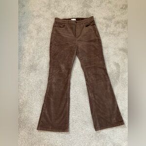 LOFT Brown Flare Corduroy Pants